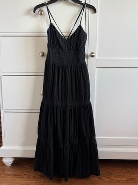 NWOT AE V-Neck Lace Tiered Maxi Dress